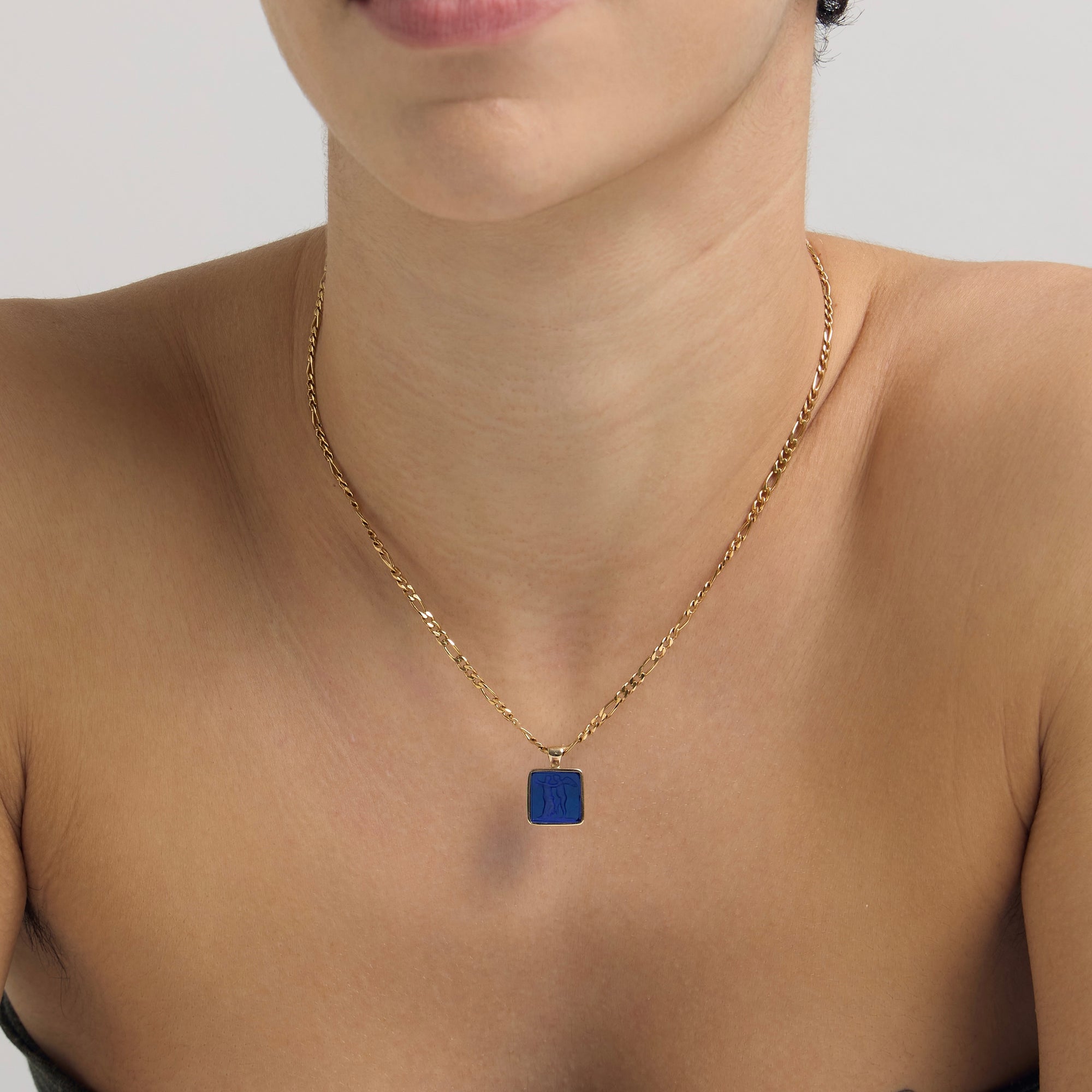 BLUE CUPID & PSYCHE PENDANT